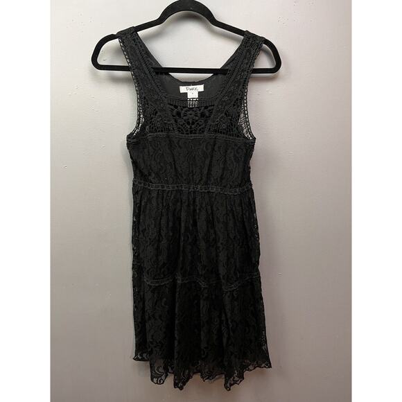 Pinky black lace‎ mini dress womens small Skater Goth Whimsigoth Witchy - Picture 1 of 8